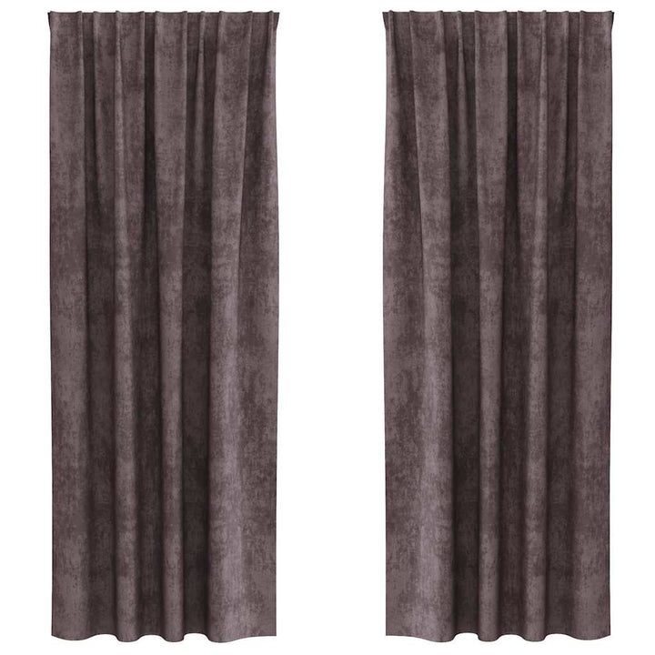 Velour Gardiner 2 stk. Brun 225 x 140 cm Fløjl