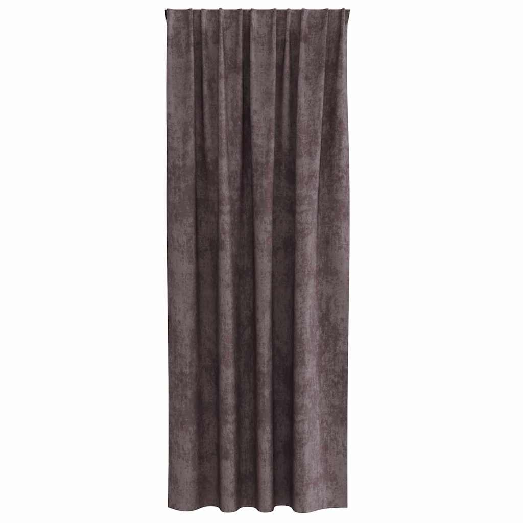 Velour Gardiner 2 stk. Brun 225 x 140 cm Fløjl