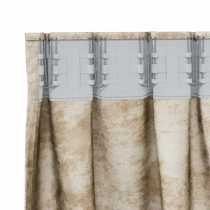 Velour Gardiner 2 stk. Creme 225 x 140 cm Fløjl