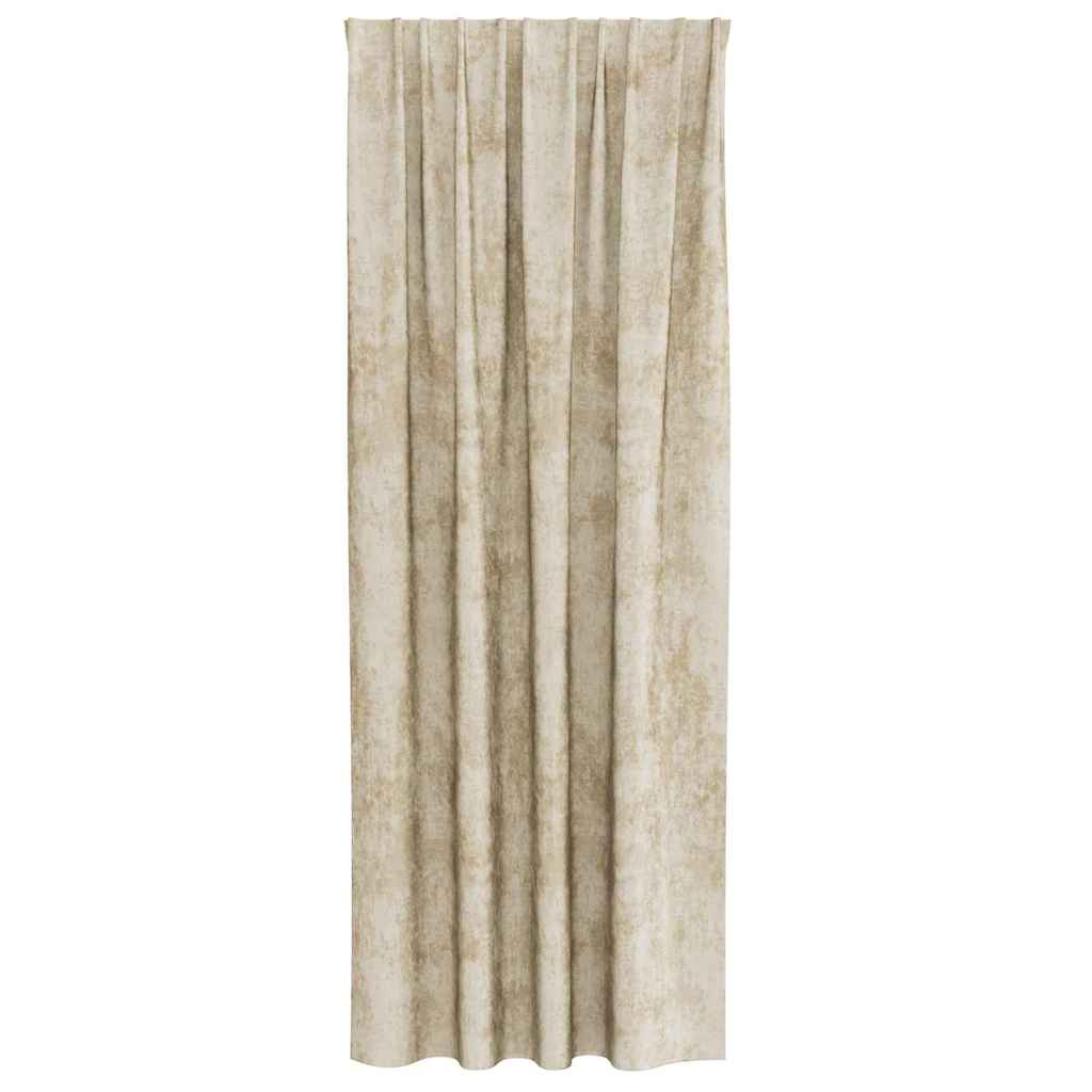 Velour Gardiner 2 stk. Creme 225 x 140 cm Fløjl