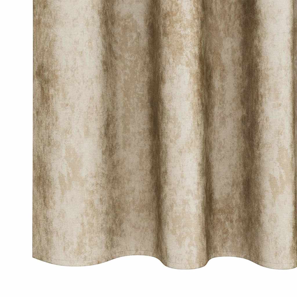 Velour Gardiner 2 stk. Creme 245 x 140 cm Fløjl