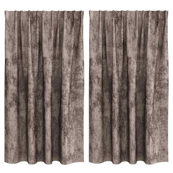 Velour Gardiner 2 stk. Cappuccino 140 x 140 cm Fløjl