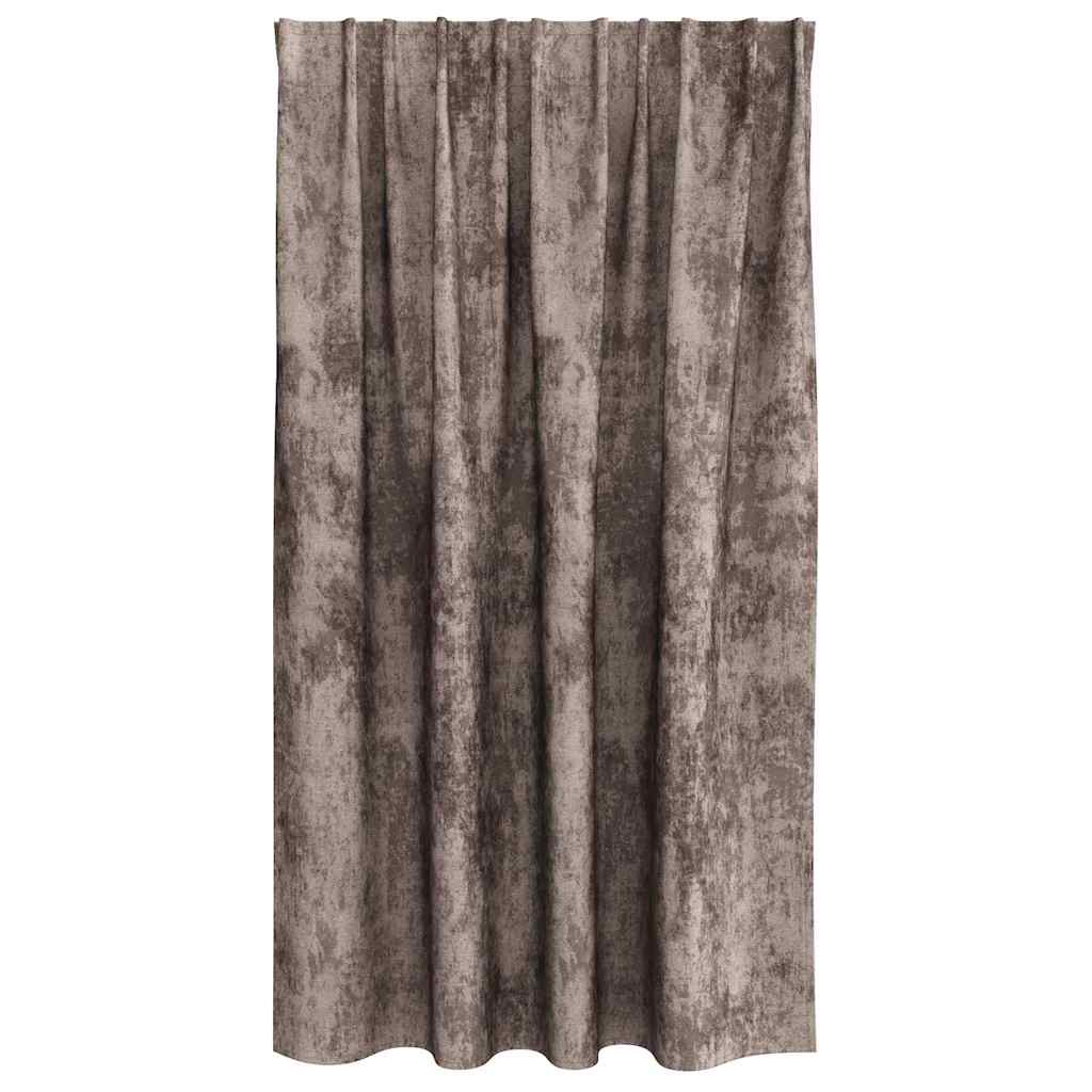 Velour Gardiner 2 stk. Cappuccino 140 x 140 cm Fløjl