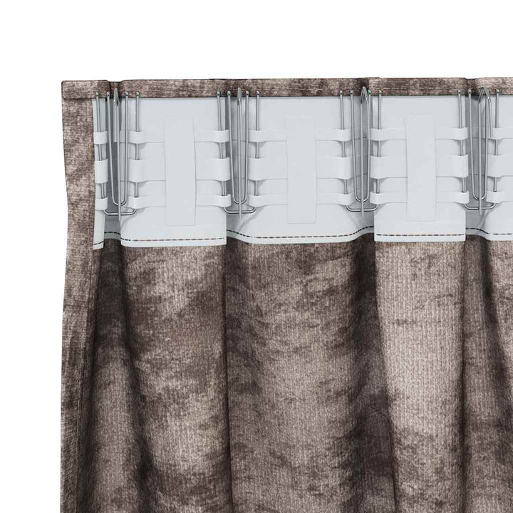 Velour Gardiner 2 stk. Cappuccino 225 x 140 cm Fløjl