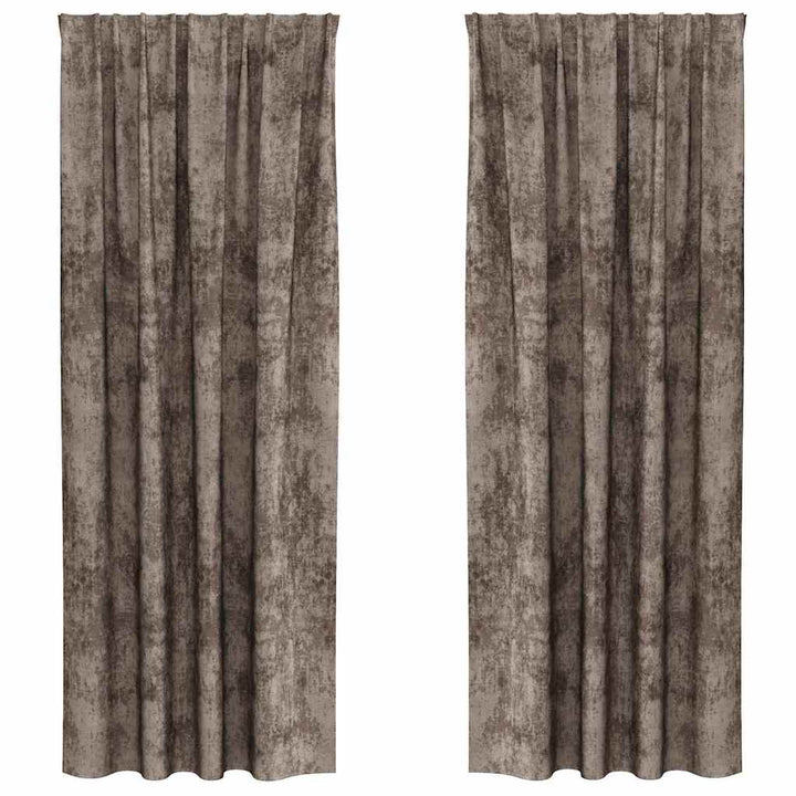 Velour Gardiner 2 stk. Cappuccino 260 x 140 cm Fløjl