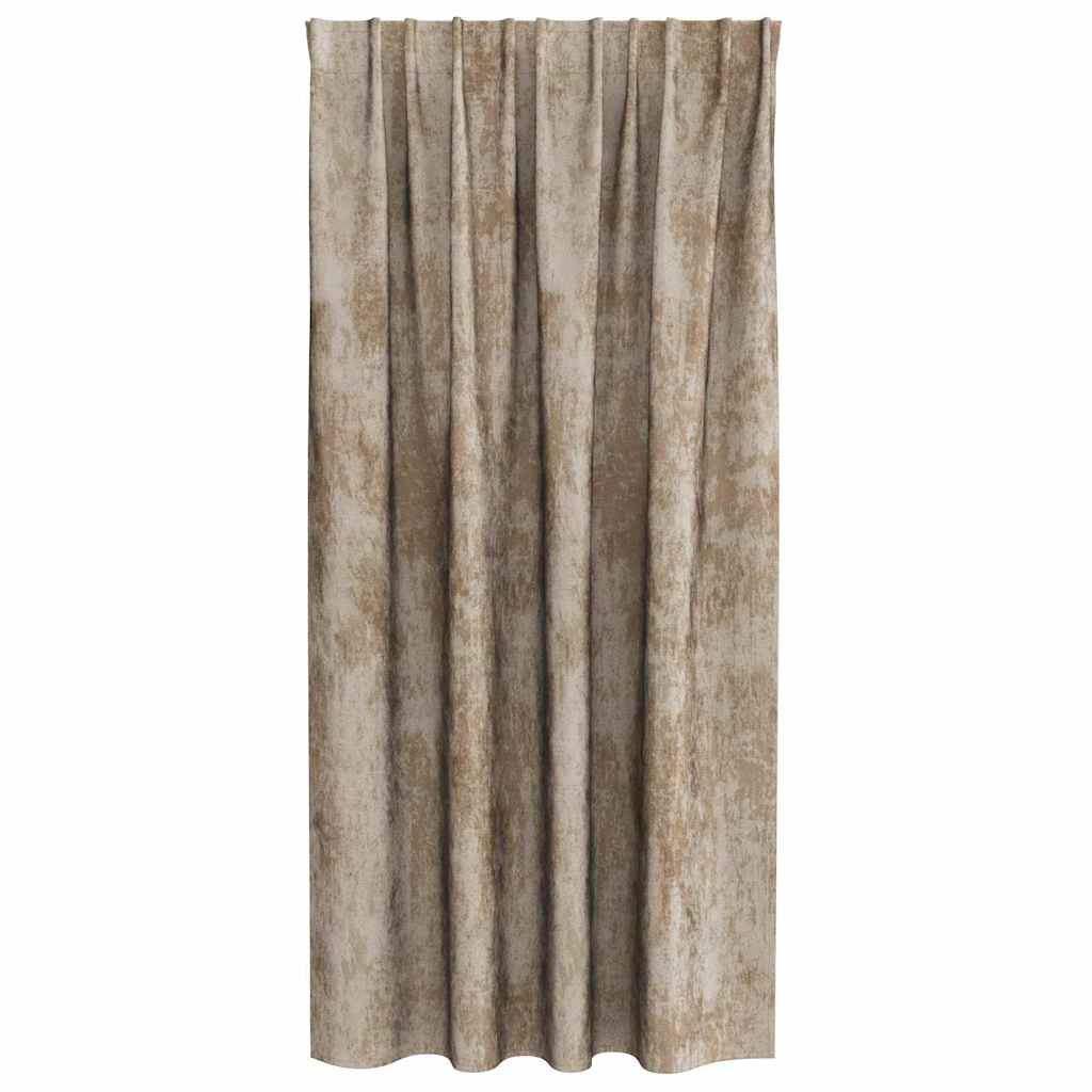 Velour Gardiner 2 stk. champagnefarvet 175 x 140 cm Fløjl
