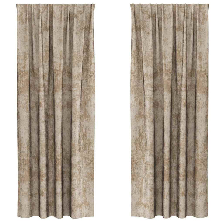Velour Gardiner 2 stk. champagnefarvet 225 x 140 cm Fløjl