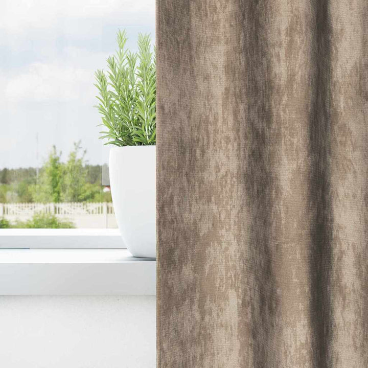 Velour Gardiner 2 stk. champagnefarvet 260 x 140 cm Fløjl