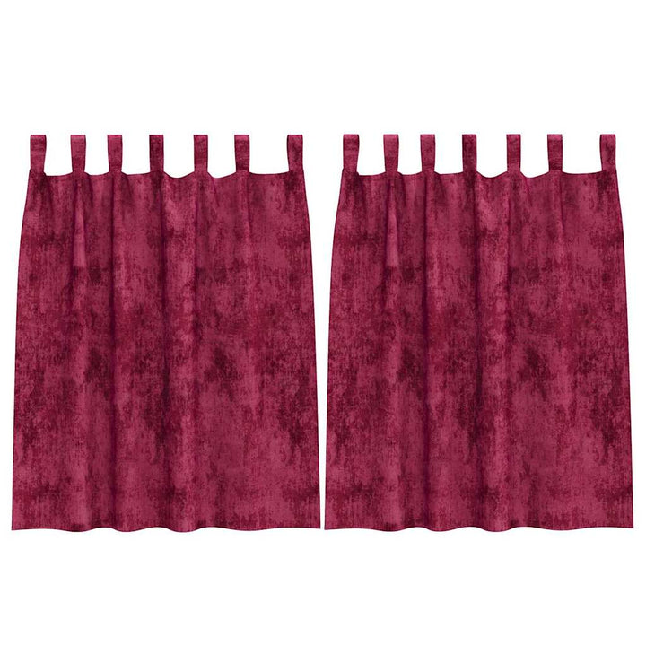 Velour Gardiner med gardiner 2 pcs Vinrød 140 x 140 cm Fløjl