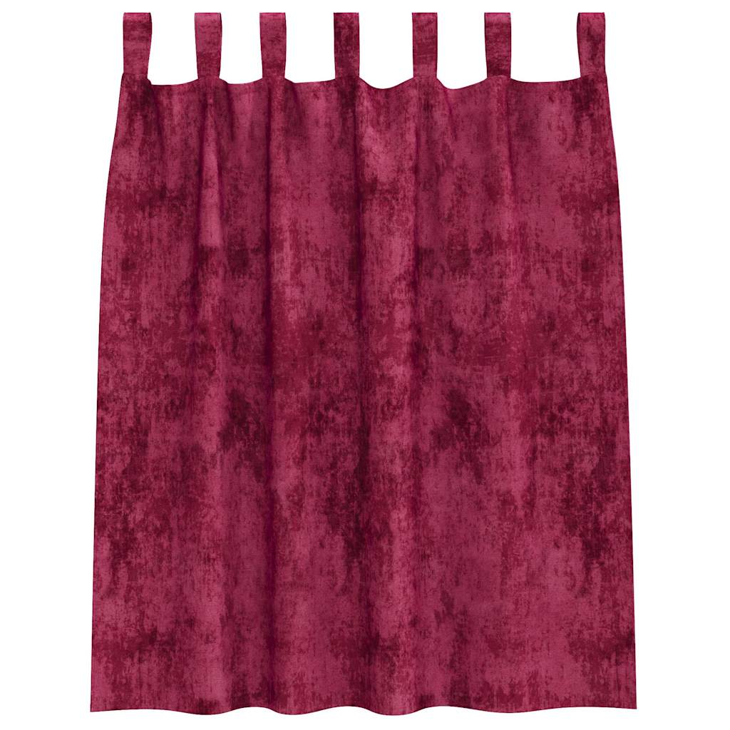Velour Gardiner med gardiner 2 pcs Vinrød 140 x 140 cm Fløjl
