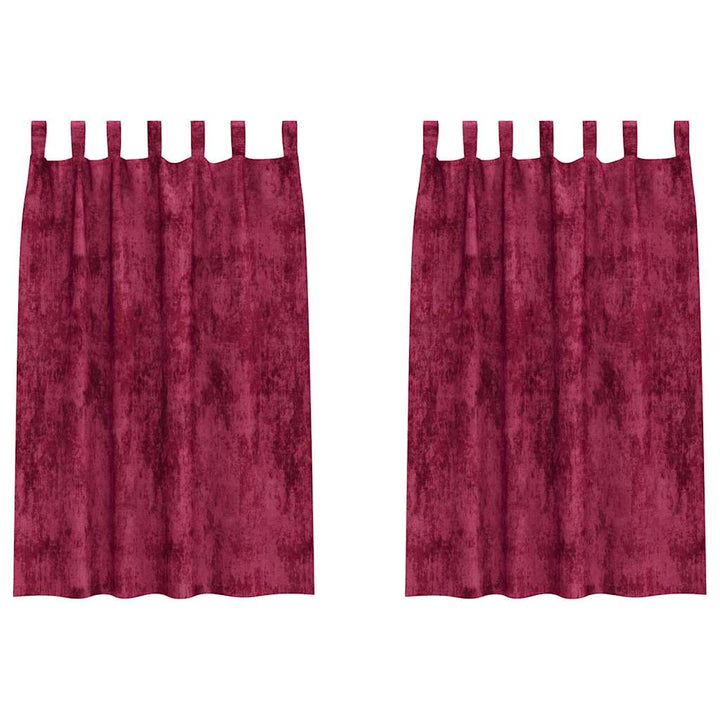Velour Gardiner med gardiner 2 pcs Vinrød 175 x 140 cm Fløjl