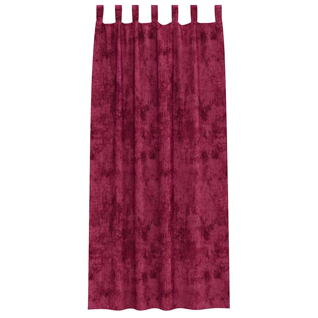 Velour Gardiner med gardiner 2 pcs Vinrød 225 x 140 cm Fløjl