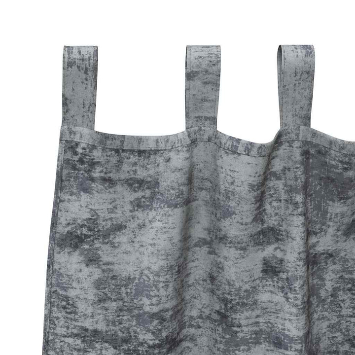Velour Gardiner 2 stk. Sølvgrå 175 x 140 cm Fløjl