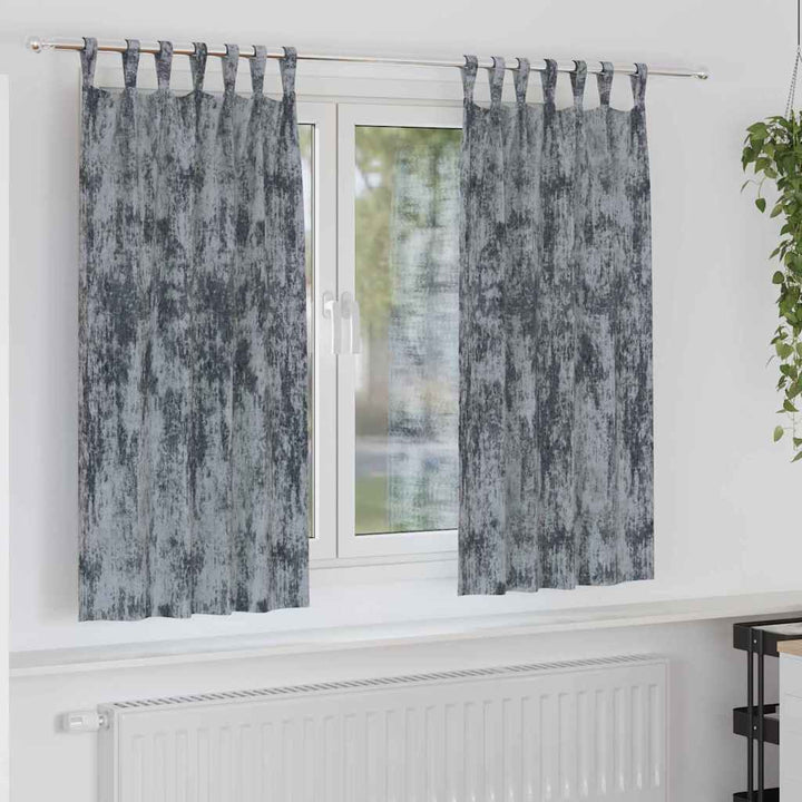 Velour Gardiner 2 stk. Sølvgrå 175 x 140 cm Fløjl