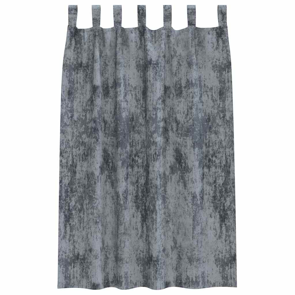 Velour Gardiner 2 stk. Sølvgrå 175 x 140 cm Fløjl