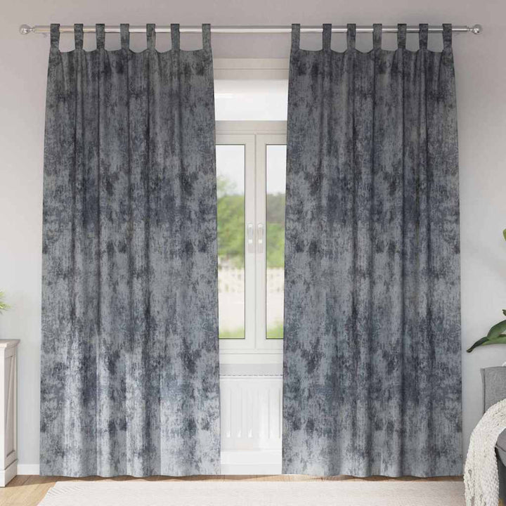 Velour Gardiner med gardiner 2 pcs Sølvgrå 225 x 140 cm Fløjl