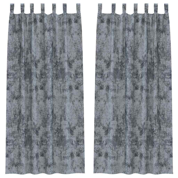 Velour Gardiner med gardiner 2 pcs Sølvgrå 225 x 140 cm Fløjl
