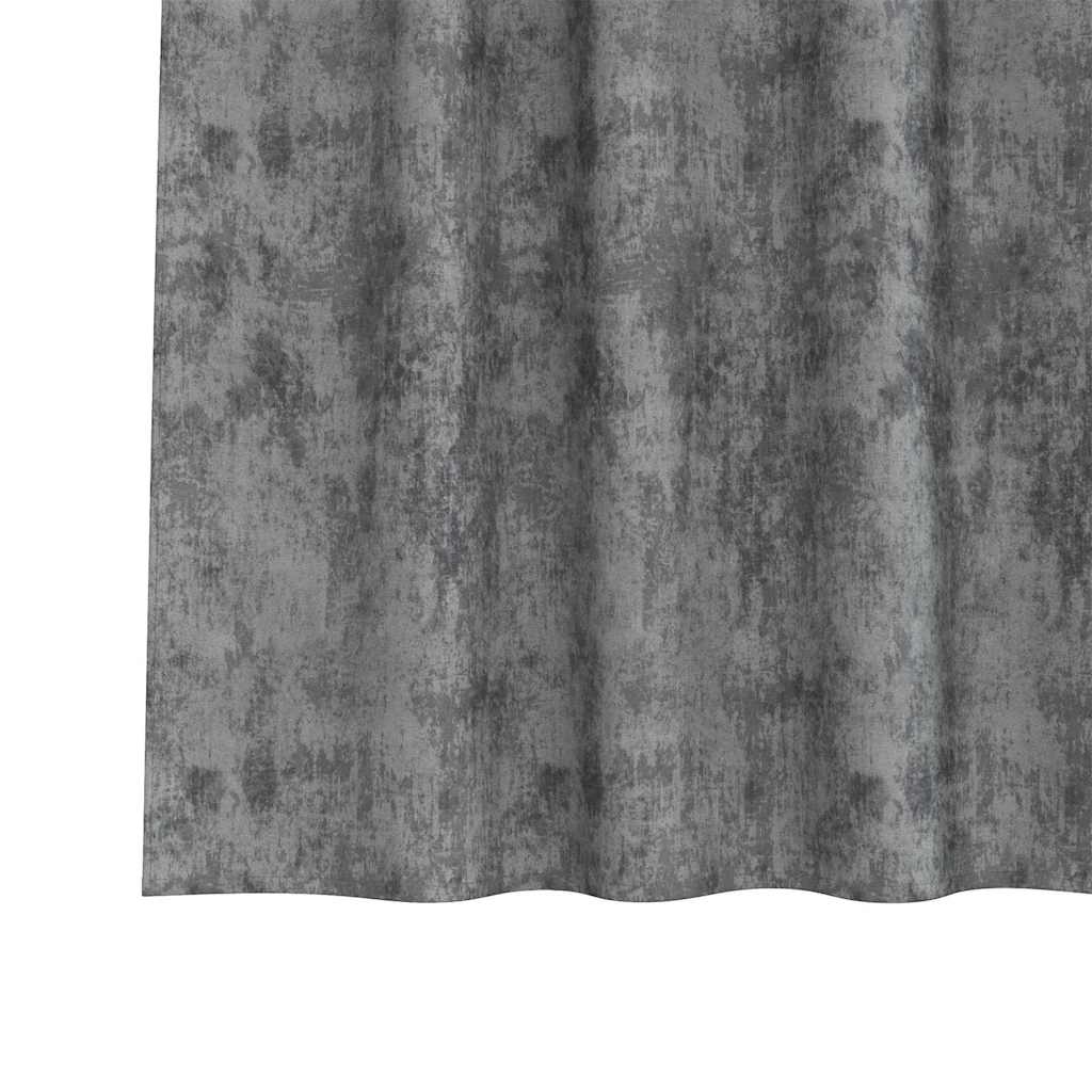Velour Gardiner med gardiner 2 pcs Grå 175 x 140 cm Fløjl