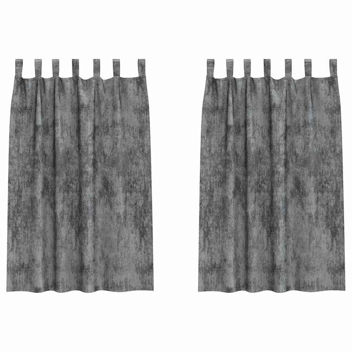 Velour Gardiner med gardiner 2 pcs Grå 175 x 140 cm Fløjl