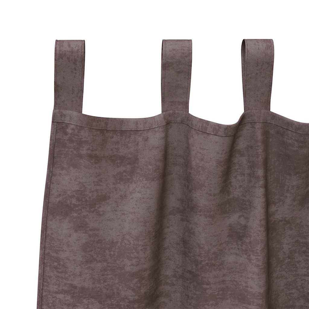 Velour Gardiner med gardiner 2 pcs Brun 260 x 140 cm Fløjl