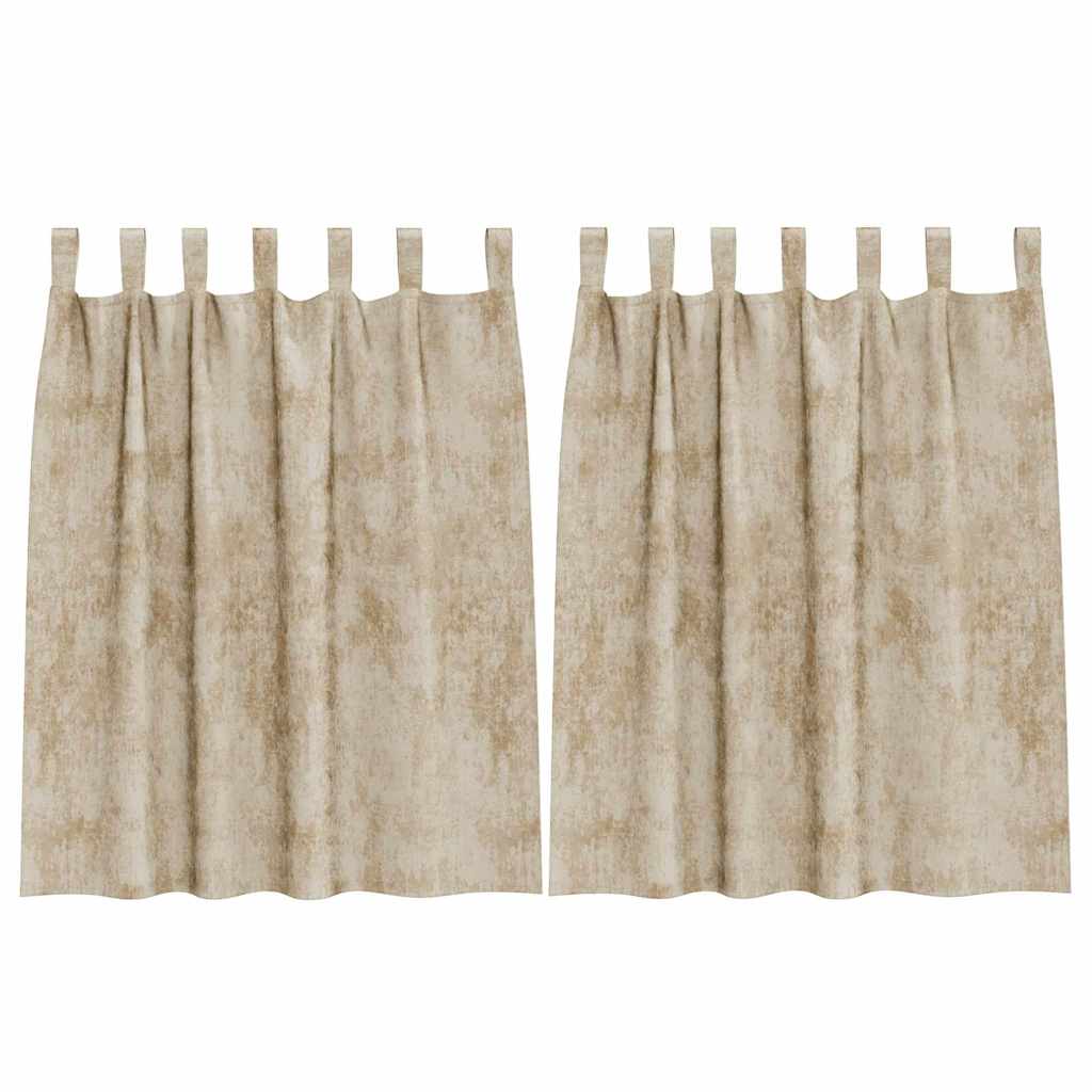 Velour Gardiner med gardiner 2 pcs Creme 140 x 140 cm Fløjl