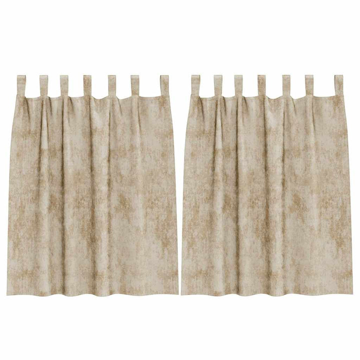 Velour Gardiner med gardiner 2 pcs Creme 140 x 140 cm Fløjl