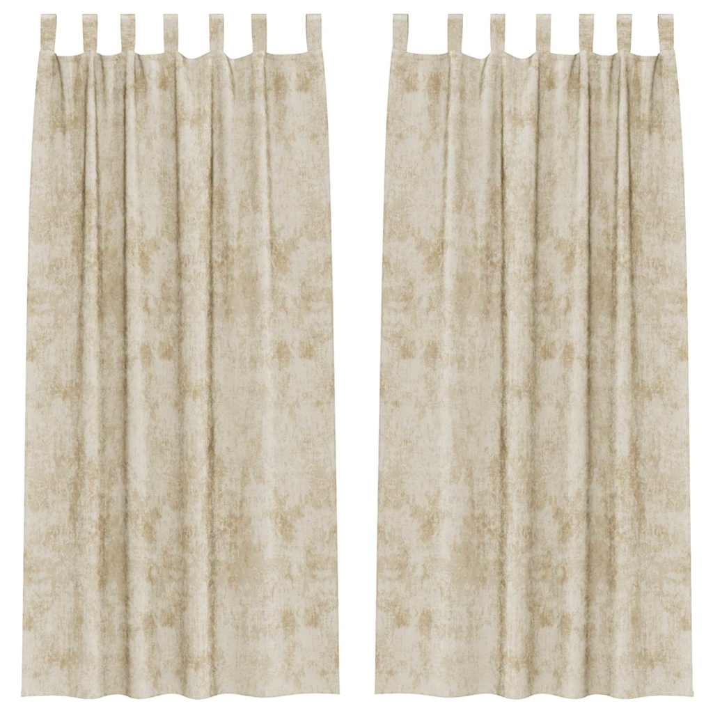 Velour Gardiner med gardiner 2 pcs Creme 225 x 140 cm Fløjl