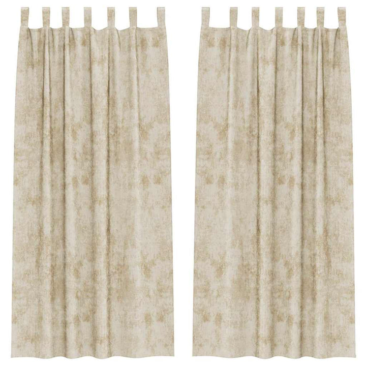 Velour Gardiner med gardiner 2 pcs Creme 225 x 140 cm Fløjl