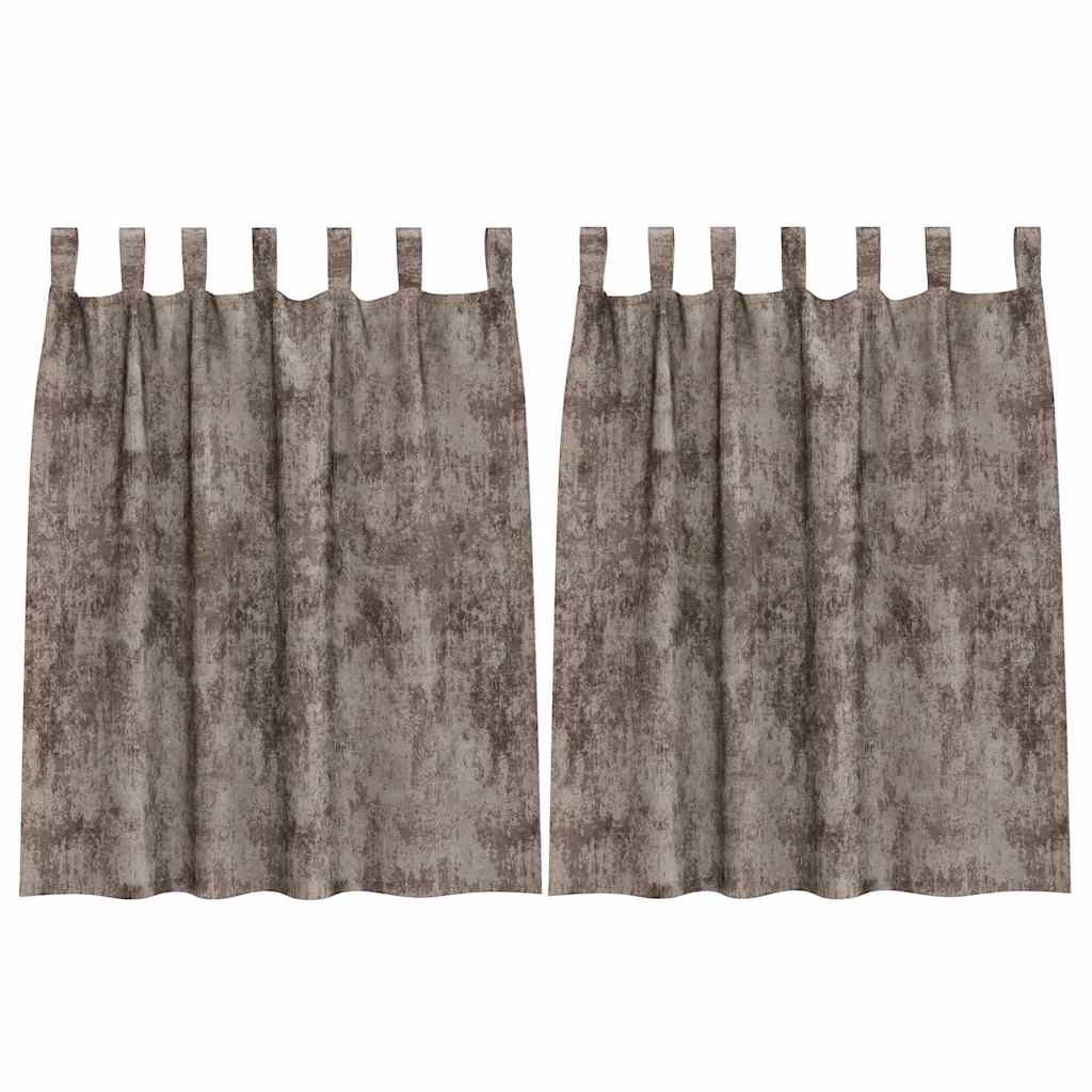 Velour Gardiner 2 stk. Cappuccino 140 x 140 cm Fløjl