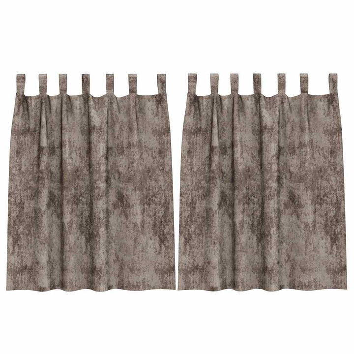 Velour Gardiner 2 stk. Cappuccino 140 x 140 cm Fløjl