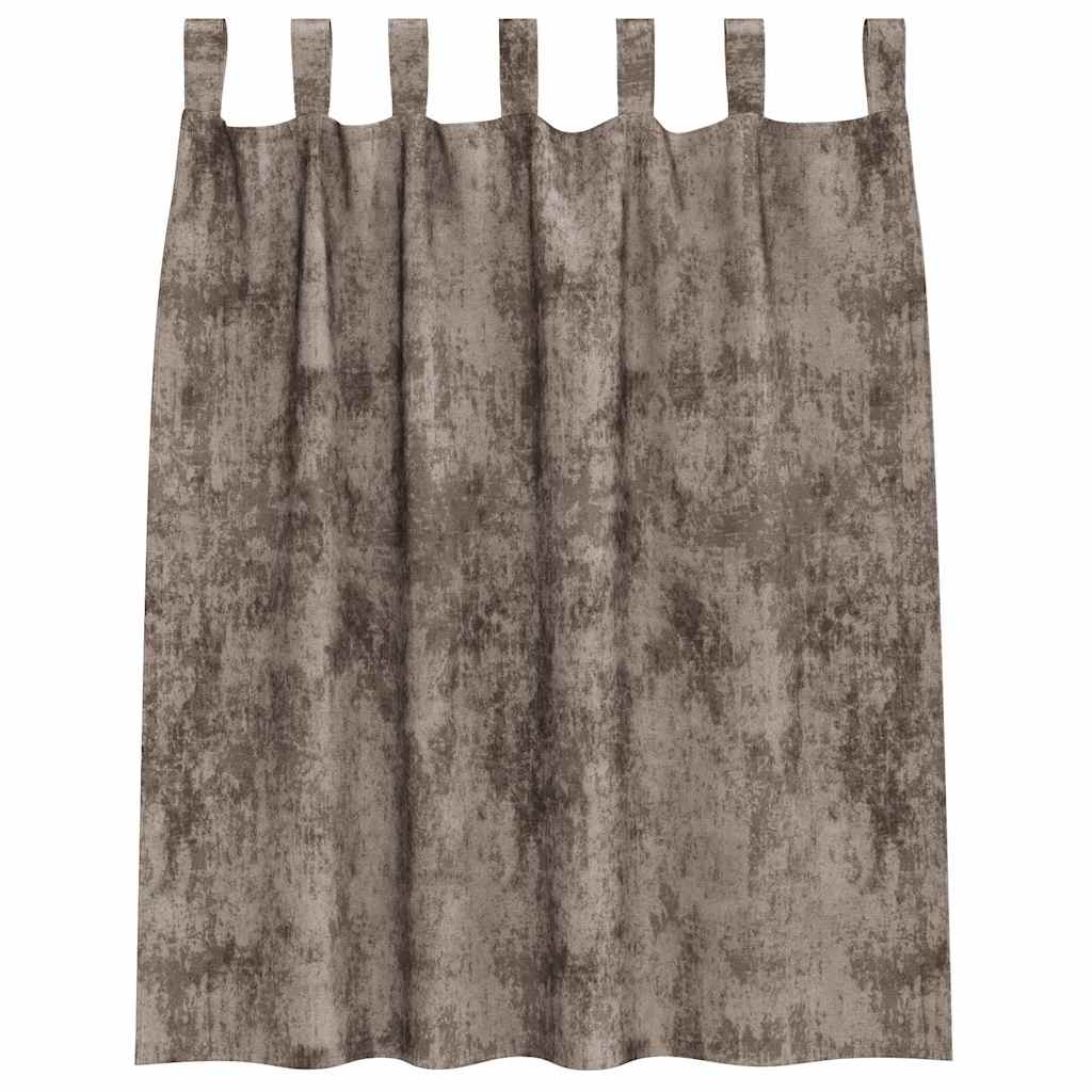 Velour Gardiner 2 stk. Cappuccino 140 x 140 cm Fløjl