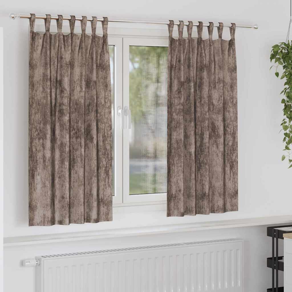 Velour Gardiner 2 pcs Cappuccino 175 x 140 cm Fløjl