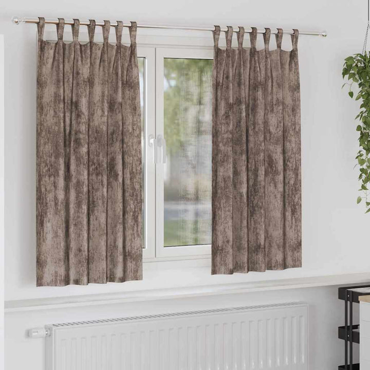 Velour Gardiner 2 pcs Cappuccino 175 x 140 cm Fløjl