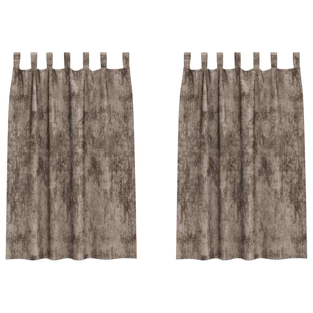 Velour Gardiner 2 pcs Cappuccino 175 x 140 cm Fløjl