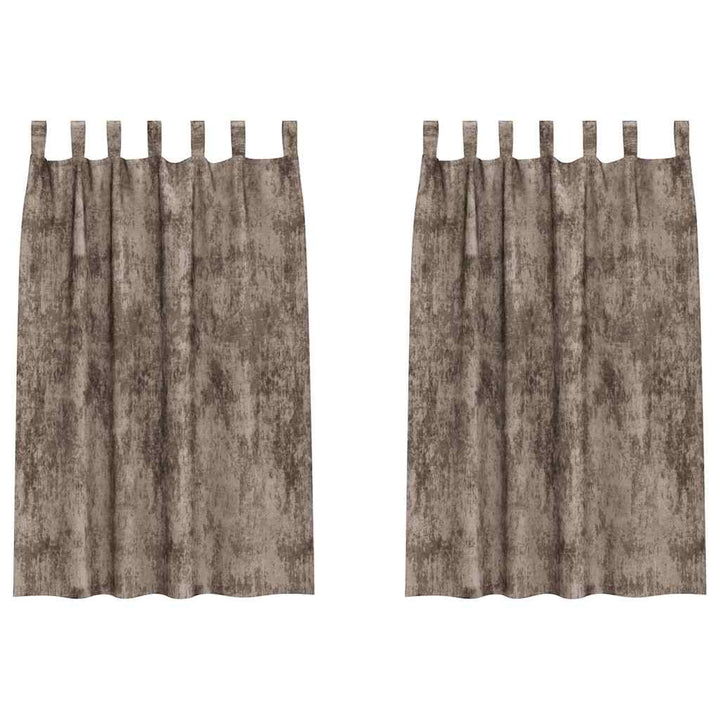 Velour Gardiner 2 pcs Cappuccino 175 x 140 cm Fløjl