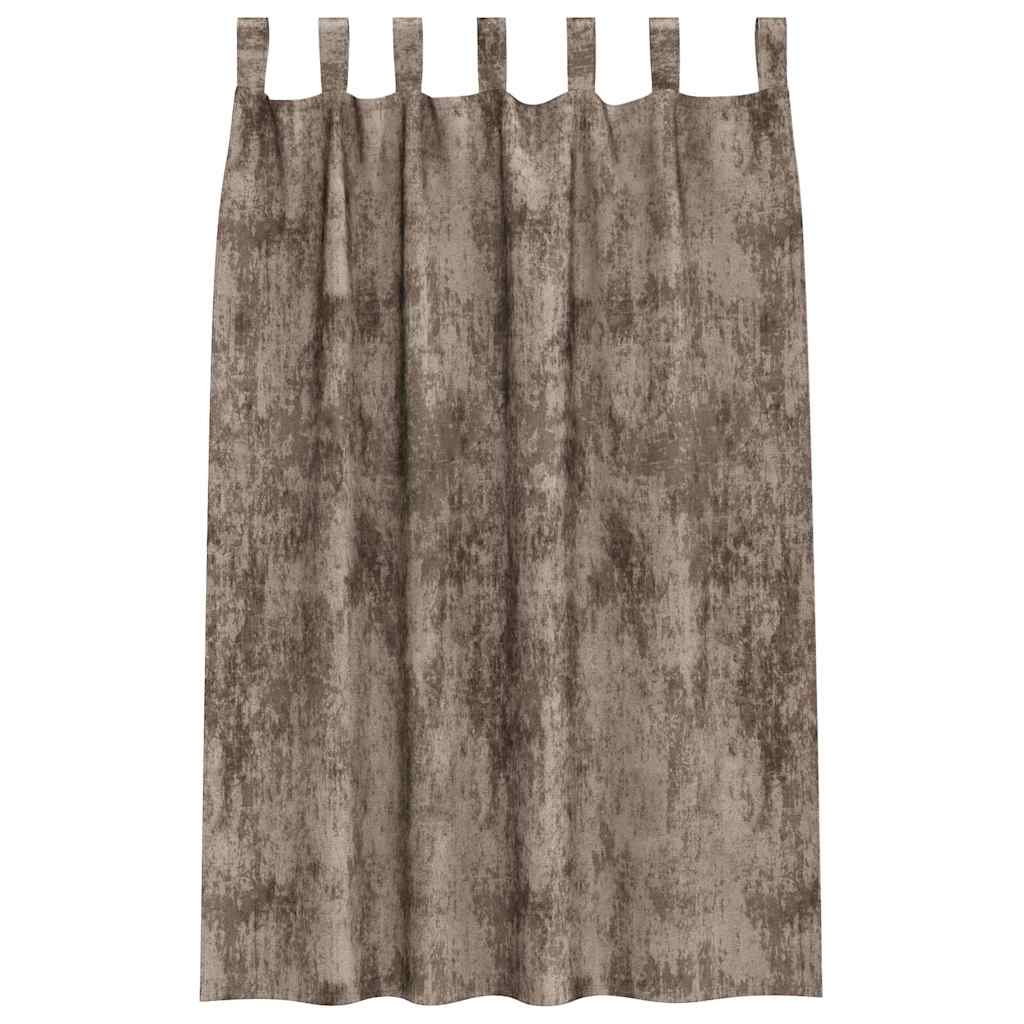 Velour Gardiner 2 pcs Cappuccino 175 x 140 cm Fløjl