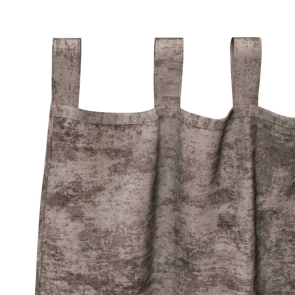 Velour Gardiner 2 stk. Cappuccino 225 x 140 cm Fløjl
