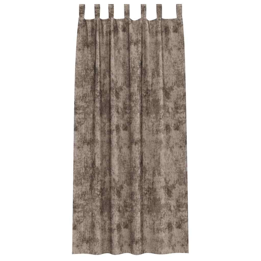 Velour Gardiner 2 stk. Cappuccino 245 x 140 cm Fløjl