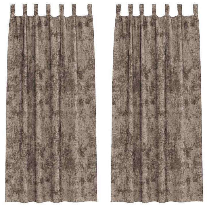 Velour Gardiner 2 stk. Cappuccino 260 x 140 cm Fløjl