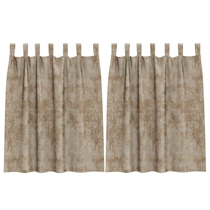 Velour Gardiner 2 stk. champagnefarvet 140 x 140 cm Fløjl