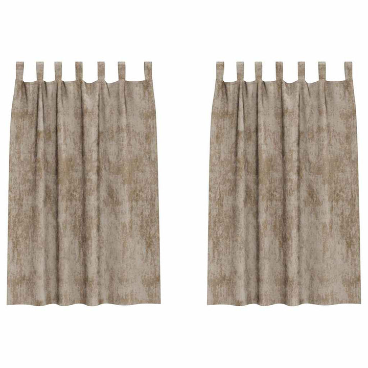 Velour Gardiner 2 stk. champagnefarvet 175 x 140 cm Fløjl