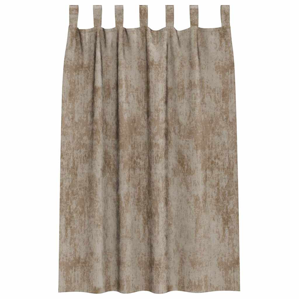 Velour Gardiner 2 stk. champagnefarvet 175 x 140 cm Fløjl