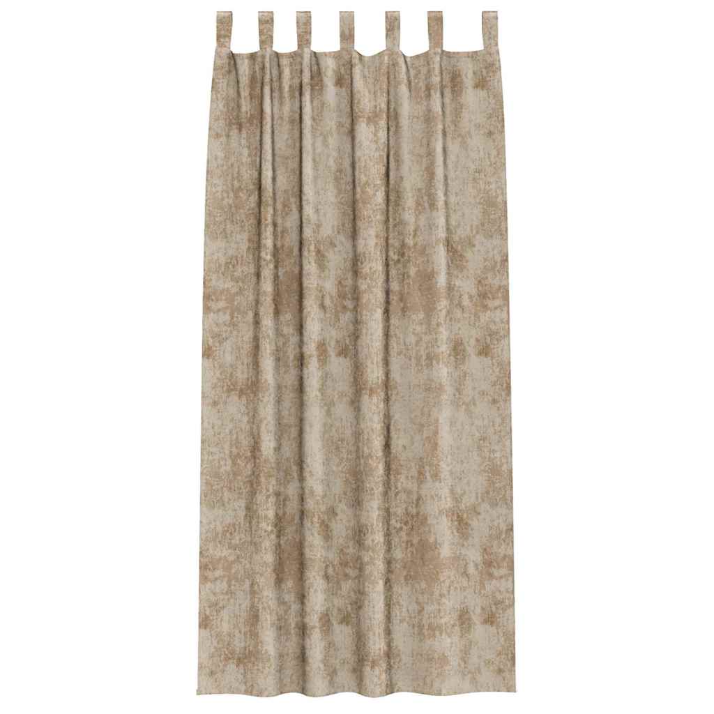 Velour Gardiner 2 pcs champagnefarvet 260 x 140 cm Fløjl