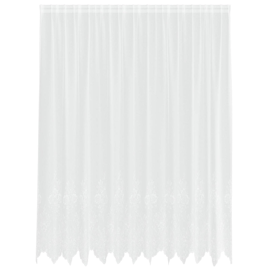 Lace Gardin med gardiner Blomstret Hvid 220 x 300 cm Polyester