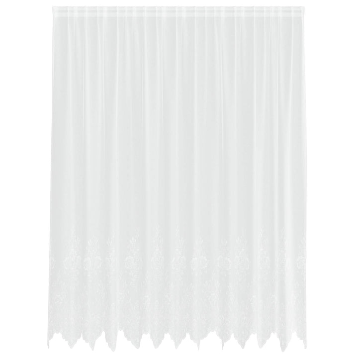 Lace Gardin med gardiner Blomstret Hvid 220 x 300 cm Polyester