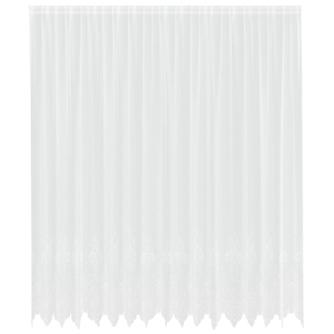 Lace Gardin med gardiner Blomstret Hvid 260 x 400 cm Polyester