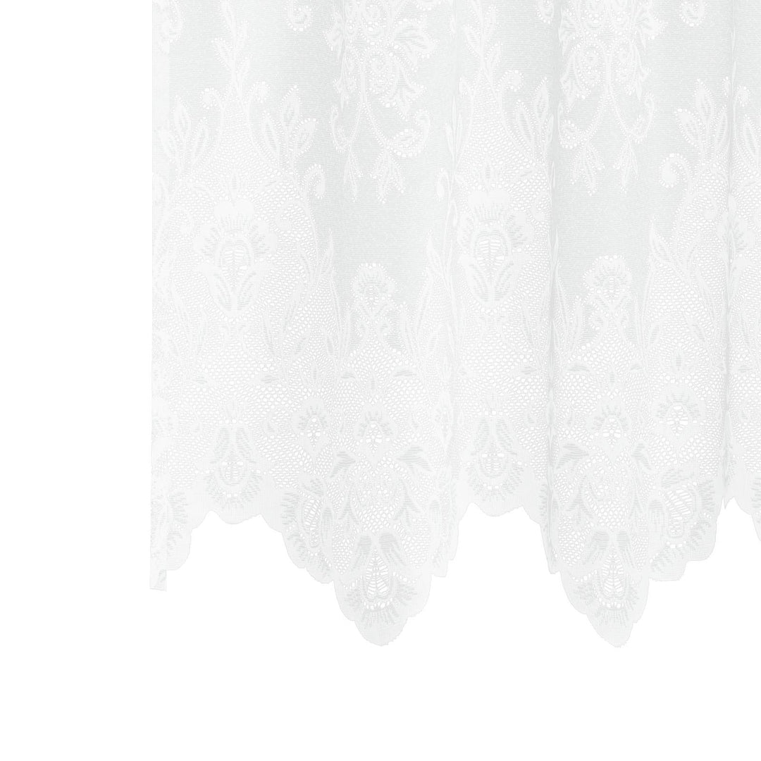 Lace Gardin med gardiner Blomstret Hvid 180 x 600 cm Polyester