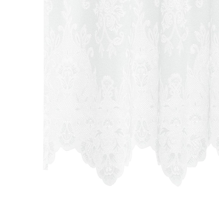 Lace Gardin med gardiner Blomstret Hvid 180 x 600 cm Polyester