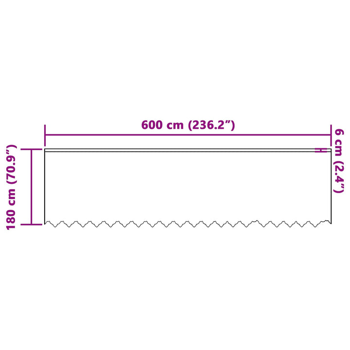 Lace Gardin med gardiner Blomstret Hvid 180 x 600 cm Polyester