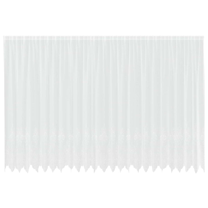 Lace Gardin med gardiner Blomstret Hvid 200 x 600 cm Polyester